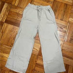 Beige Relaxed-Fit linen with Drawstring Waist